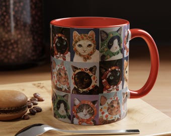 Mug imprimé Chats avec écharpes