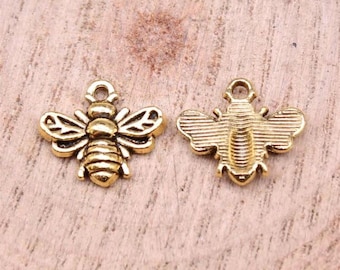 Gold Bee Sneaker Lace Charms | Whimsical Shoe Jewelry Accessory (Set of 2)