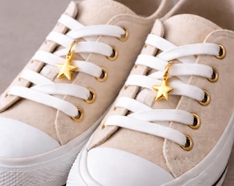 Minimalist Star Shoe Lace Charms | Gold Silver Sneaker Accessories (Set of 2)