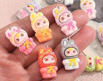 Kawaii Bunny Sneaker Charms | Pastel Lace Accessories (Set of 2)