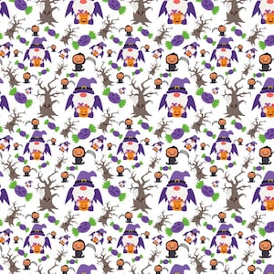 Halloween Deadwood Pattern Cotton Fabric Halloween Ghost  Pumpkin Pattern Cotton Fabric Sold By Half Yard