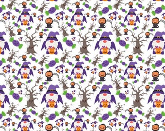 Halloween Deadwood Pattern Cotton Fabric Halloween Ghost  Pumpkin Pattern Cotton Fabric Sold By Half Yard