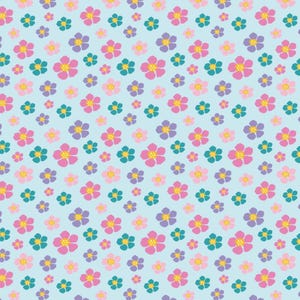 Tessuto di cotone con motivo floreale colorato - Tessuto morbido per bambini - Tessuto fai da te fatto a mano - Adatto per cucire