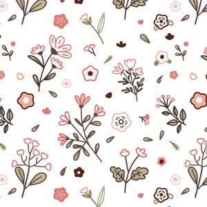 Elegant Small Floral Pattern Pure Cotton Fabric -Floral Wildflowers Pattern Fabric Cotton Fabric Sold By Half Yard