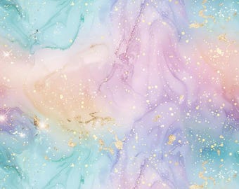 Purple Gradient Galaxy Aurora Color Pure Cotton Fabric - Soft Children's Fabric - Handmade DIY Fabric - Suitable for Sewing
