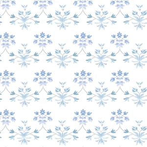 BLUE Floral Fabric Cotton Flower Fabric - Soft Children&#39;s Fabric - Handmade DIY Fabric - Suitable for Sewing