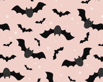 Halloween Cute Bat Pattern Cotton Fabric-Soft Children's Fabric - Handmade DIY Fabric - Suitable for Sewing