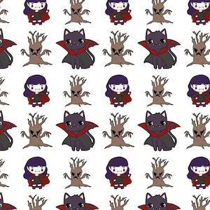 Happy Halloween Pattern Cotton Fabric Halloween Ghost Pattern Cotton Fabric Sold By Half Yard
