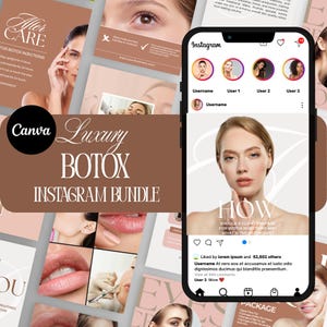 Botox Social Media Templates for Injectors | Editable Medspa Canva Posts | Aesthetic Clinic Instagram Bundle | Instant Download