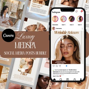 Botox & Dermal Filler Social Media Templates | Editable Aesthetic Canva Instagram Posts for Medspa and Injector | Instant Digital Download