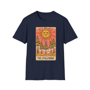 タロットにインスパイアされた花粉症Tシャツ、ノースカロライナの地元民、ローリー・ダーラム、シャーロット、アッシュビル、花粉アレルギー向けのレトロな雰囲気のTシャツ