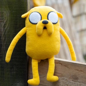 Jake the Dog Plush - Yellow Dog Stuffed Animal, Custom Handmade Soft Toy, 12 inches