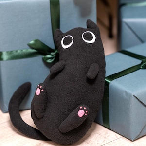 Peluche chat noir - Peluche faite main, peluche chat, peluche chat noir