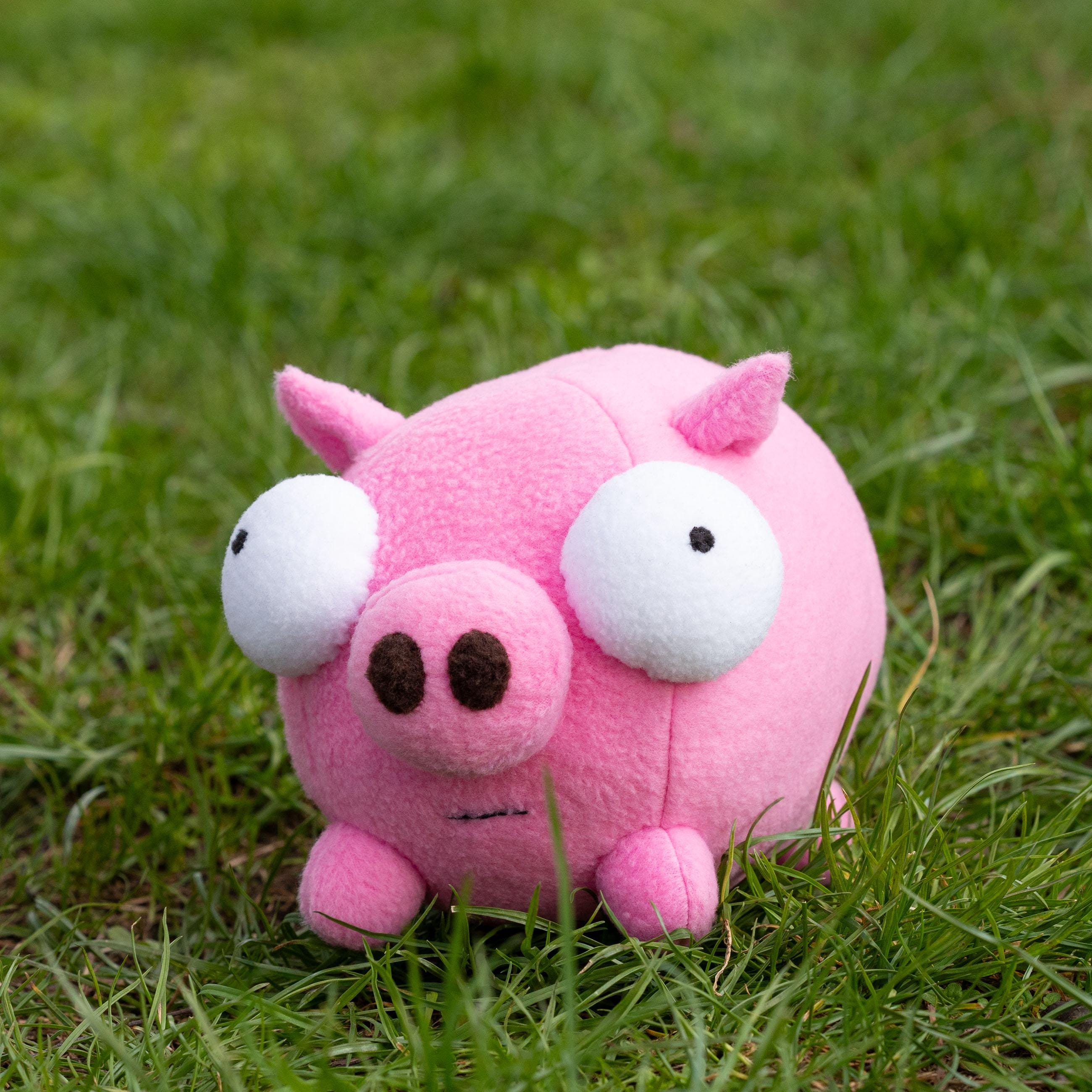 Piggy Plush, Invader Zim Inspired, Gir's Pig Toy, Handmade Soft