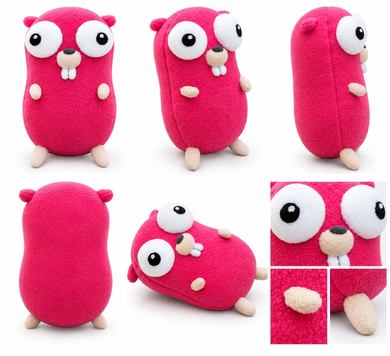 Gopher Plush – Handmade Go Programmer Gift, Pink Golang Mascot 9 In - Etsy
