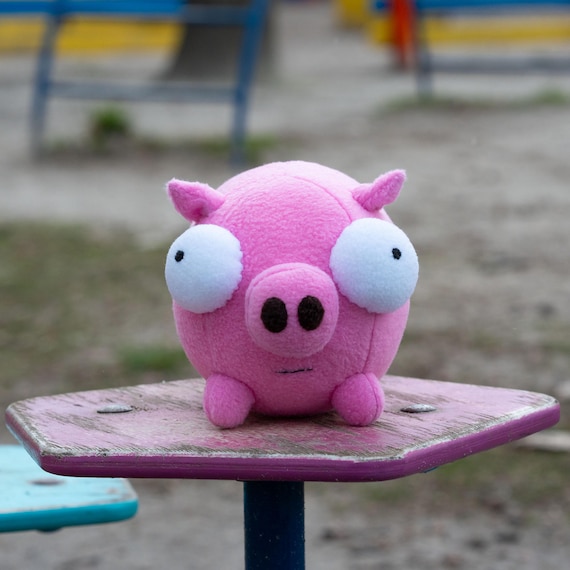 Piggy Plush, Invader Zim Inspired, Gir's Pig Toy, Handmade Soft