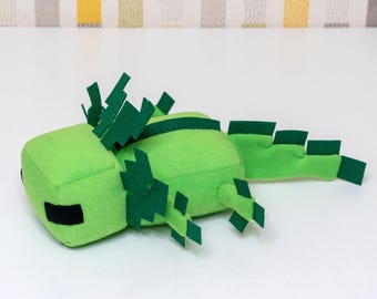 Peluche Axolotl verde, peluche Axolotl fatto a mano, peluche da gioco, peluche personalizzato