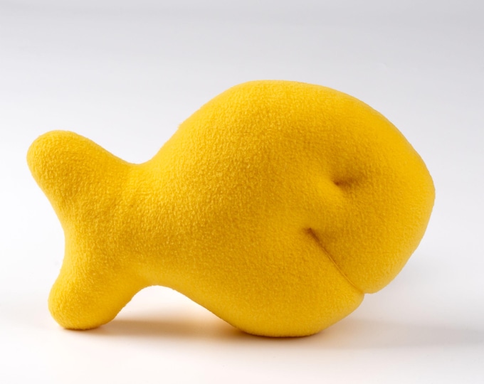 Goldfish Cracker Plush - Handmade Soft Toy, Cheese Gold Fish Cracker Plush, Made to Order