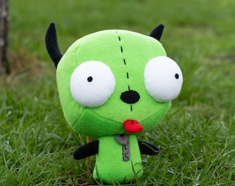 Peluche Gir, ispirato a Invader Zim, Peluche fatto a mano Invader Zim Gir, Peluche personalizzati