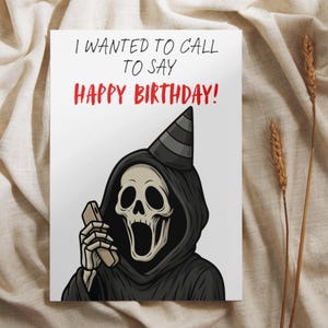 Tarjeta de cumpleaños divertida de esqueleto, tarjeta digital de cumpleaños "Honk Honk", tarjeta de esqueleto imprimible, tarjeta de felicitación humorística, descarga instantánea