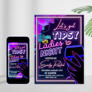 Ladies Night Invitation Template, Editable Canva Invite, Girls Night Out Party Printable, Fun Bachelorette Invitation Digital Download