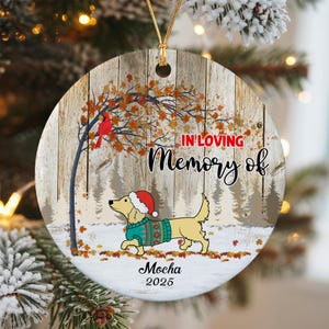 In Loving Memory Of Dachshund Ornament, Personalized Pet Memorial Ornament Loss Of Dog Gift, Dog Sympathy Gift Pet Lover Gift