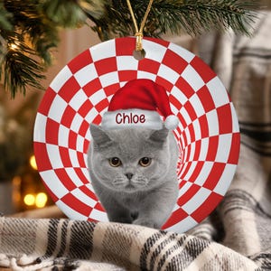 Custom Cat Photo Christmas Ornament 2025, British Shorthair Ornament, Cat Christmas Ornament, Cat Mom Ornament, Christmas Gift For Cat Lover