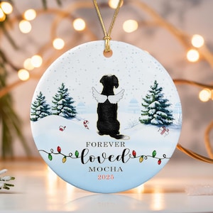 Personalized Dog Memorial Ornament, Forever Loved Dog Christmas Memorial Ornament, Loss Of Dog Ornament, Dog Remembrance Ornament