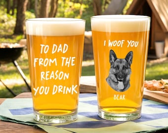 To Dad The Reason You Drink Glass: Dog Dad Photo Fathers Day Gift
