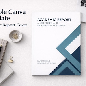 Academic Report Cover Templates | University Thesis Cover | Professional Clean Structured Canva Design | Editable Digital Download | Set 01
