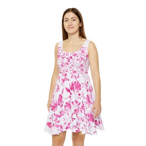 Floral Spring Women&#39;s Skater Dress, Lightweight Summer Dress, Casual Day Dress, Beachwear, Spring Party Dress