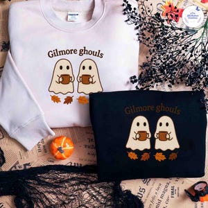 Gilmore Ghouls Embroidered Sweatshirt, Star Hallow Shirt, Ghost Embroidered Shirt, Fall Sweatshirt, Halloween Shirt, Gift For Her ESS321.HC