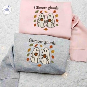 Gilmore Ghoul Embroidered Sweatshirt, Star Hallow Sweatshirt, Embroidered Shirt,Fall Sweatshirt, Halloween Shirt, Gift For Her ESS324.H.C.DT