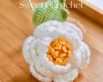 Peony Flower Crochet Pattern, Flower Bouquet Crochet Pattern, Crochet Gift for Her, Crochet Flower Arrangement, Flower PDF Pattern