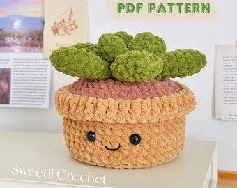 Cute Succulent Crochet Pattern, Amigurumi Plant Pattern, Crochet Home Decor, Digital PDF Pattern, Cute Crochet Plants