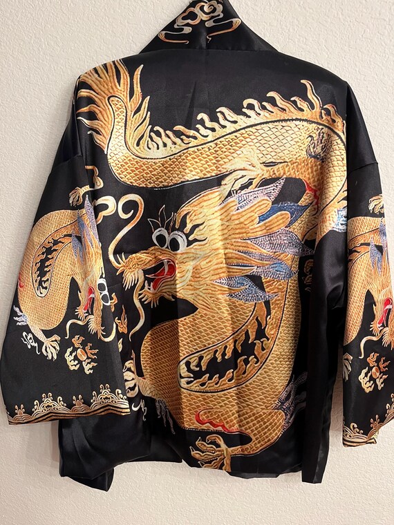 BLACK DRAGON ASIAN kimono View 3