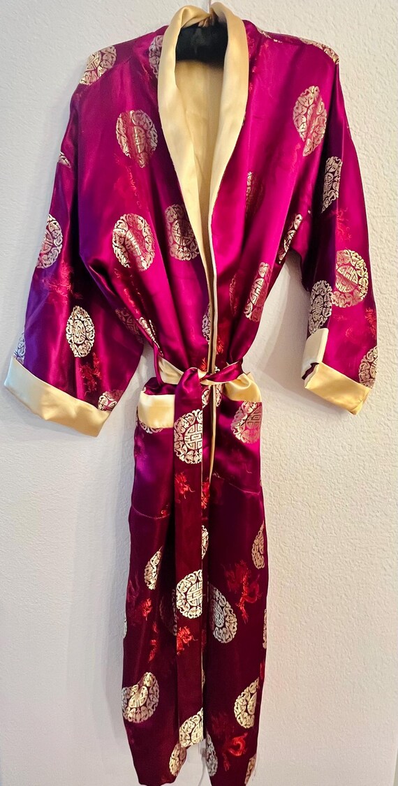 Magenta Asian smoking Kimono