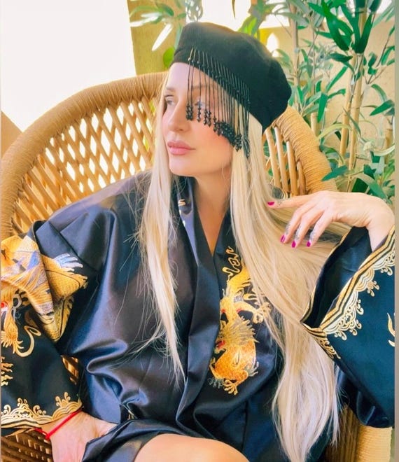 BLACK DRAGON ASIAN kimono