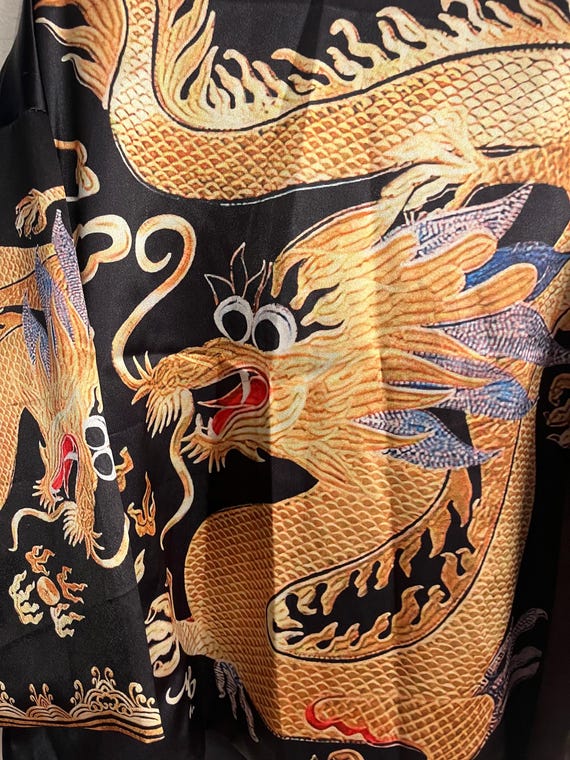 BLACK DRAGON ASIAN kimono View 5