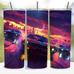 Muscle Car Tumbler Wrap, Vintage Car Sublimation, 20oz Straight Tumbler Wrap Design, Classic Car Lover Tumbler, Retro Car Tumbler Design