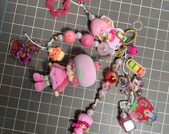 Frambozentaart sleutelhanger/bagcharm