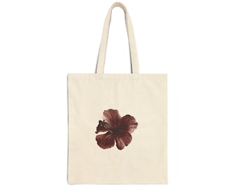 Bolsa de lona de algodón con estampado floral - "Las flores son cosas felices"
