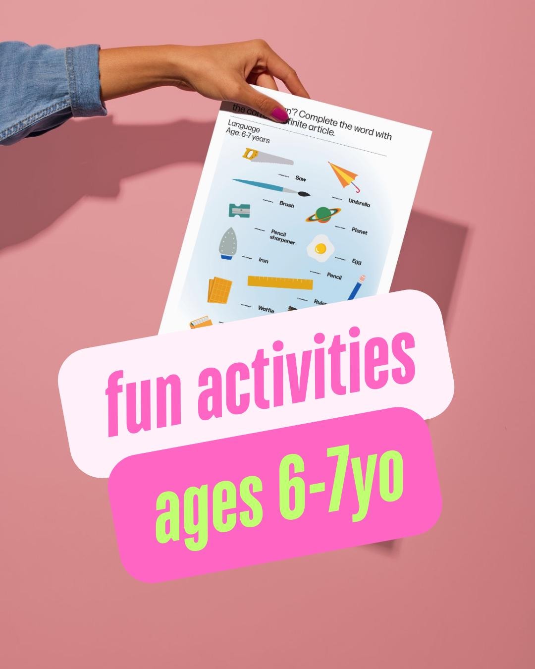 Fun & Educational Activity Pack for Kids (ages 6-7) – Printable
