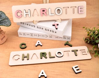 Personalized Kids Name Puzzle, 1st Birthday Gift, Baby Name Puzzle, Nursery Decor, Unique Birthday Gift, Baby Girl Gift, Baby Boy Busy Board