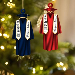 Personalized Wood Graduation Ornament, Personalized Class of 2025 Ornament, High School Graduation Gift, College Graduated,New Graduate Gift