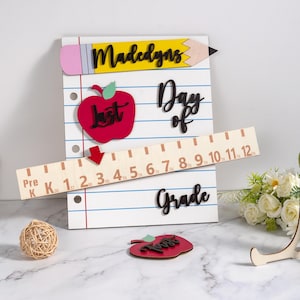 First And Last Day Of School Sign, Reusable Back to School Sign For Photos, Reusable Dry Erase Board, Custom Name 1st Day Of School Board