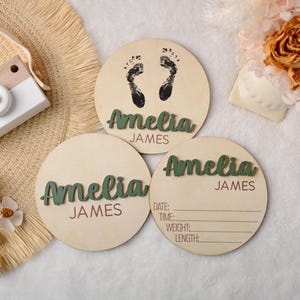 Aangepast bord babyaankondiging babyaankondiging, babynaam met geboortestatistieken, babynaam onthullen, gepersonaliseerd bord babyaankondiging, bord voor ziekenhuis