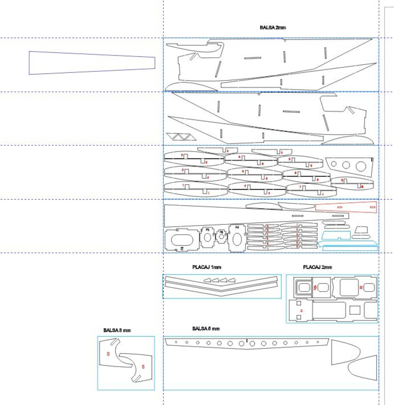Plane Dxf File Topsy RC Model Plane | DXF Plans Laser CNC Cut Files (digital Download ...