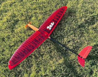 Planeador eléctrico E-Bee de 1 m – Planos DXF cortados a láser (descarga digital)