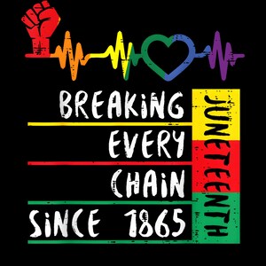 Juneteenth Breaking Every Chain Since 1865 Men Women Kids png, Independence Day png, African American, Black history png, Instant Download
